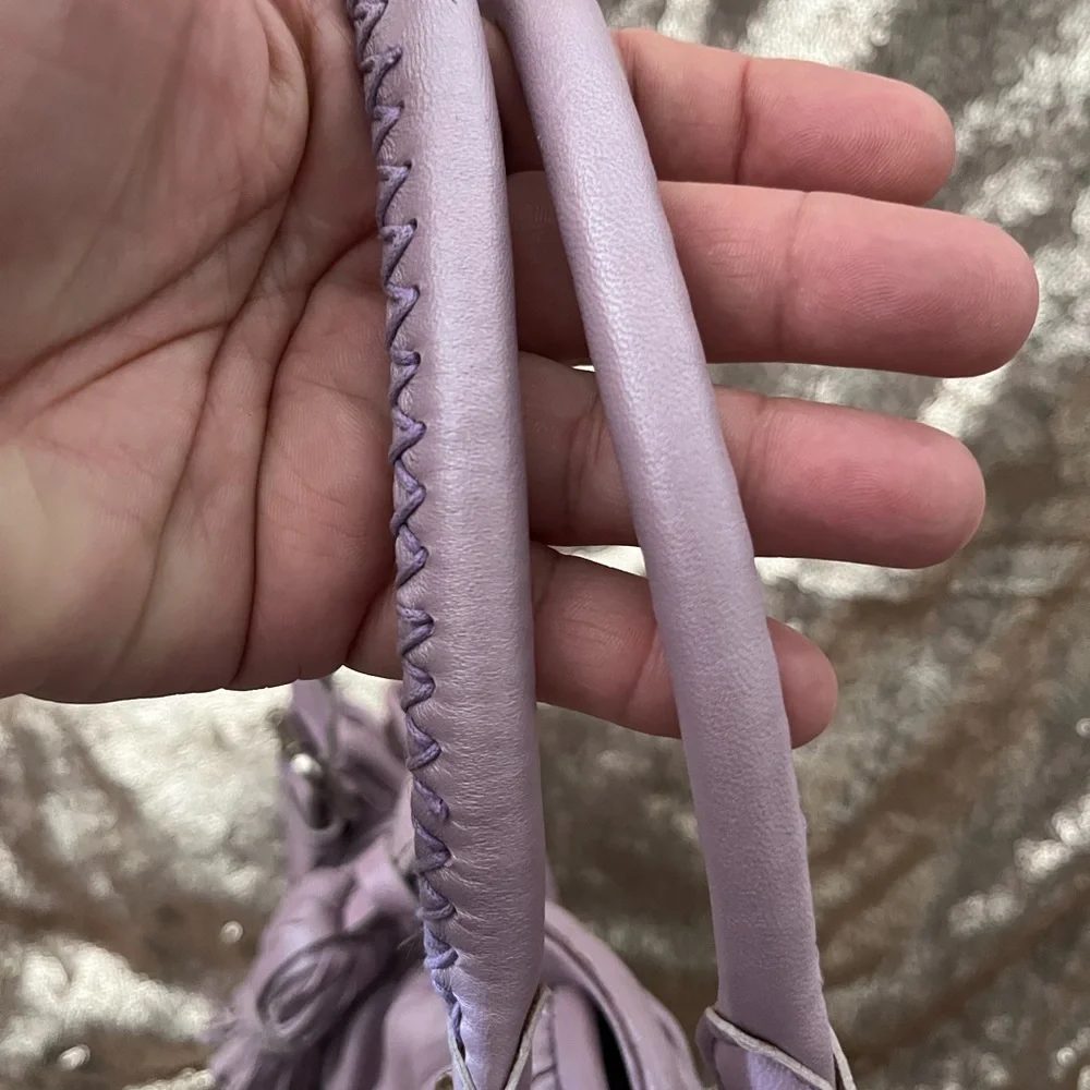 EUC Paolo Masi Lavender Quilted Leather Handbag - Picture 9 of 12